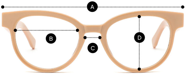 Desenho técnico do óculos Cosí - Óculos de Grau com medidas