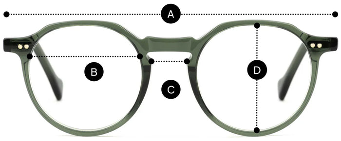 Desenho técnico do óculos Fine - Óculos de Grau com medidas
