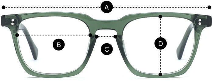 Desenho técnico do óculos Max - Óculos de Grau com medidas