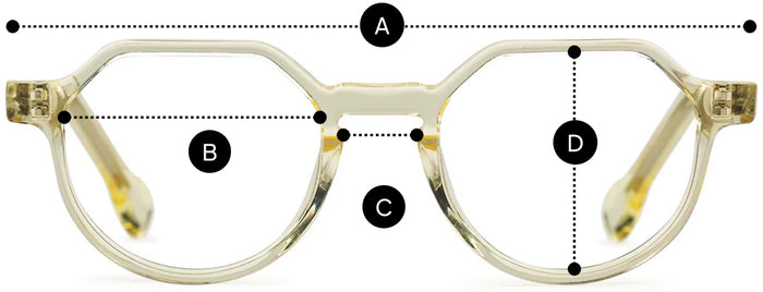 Desenho técnico do óculos Moc - Óculos de Grau com medidas