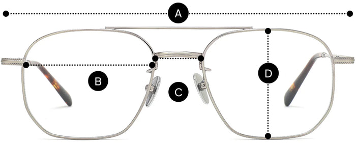 Desenho técnico do óculos Polo - Óculos de Grau com medidas