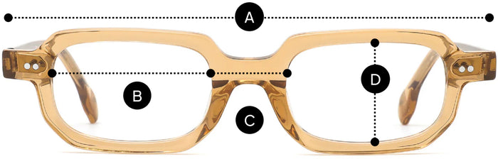 Desenho técnico do óculos Vello - Óculos de Sol com medidas