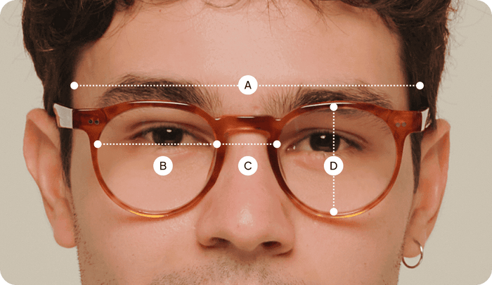 Desenho técnico do óculos Mira  de tamanho G