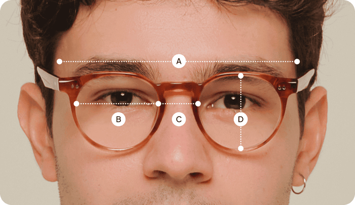 Desenho técnico do óculos Mira  de tamanho P