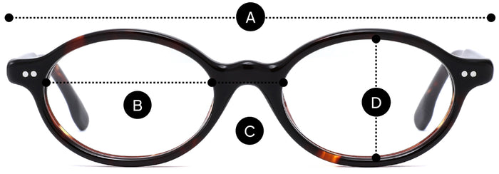Desenho técnico do óculos Lena - Óculos de Grau com medidas