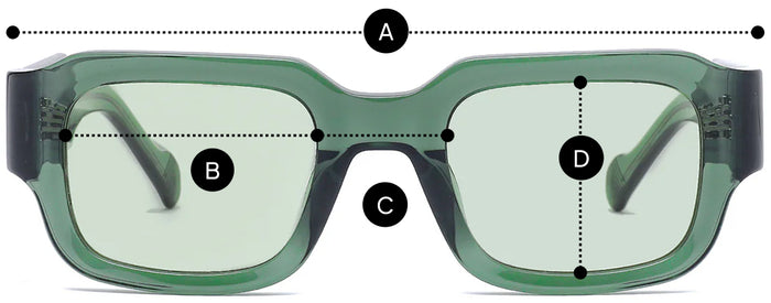 Desenho técnico do óculos Lenk - Óculos de Sol com medidas