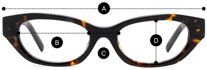 Desenho técnico do óculos Lira - Óculos de Grau com medidas