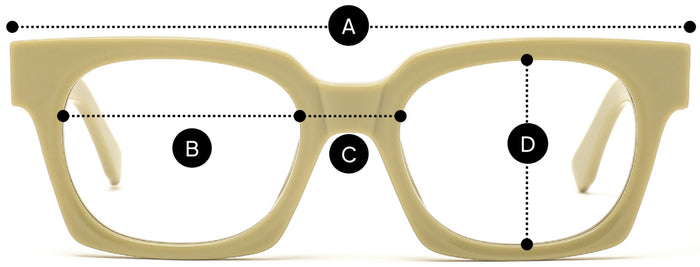 Desenho técnico do óculos Lis - Óculos de Grau com medidas