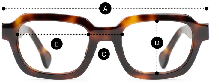 Desenho técnico do óculos Lou - Óculos de Sol com medidas