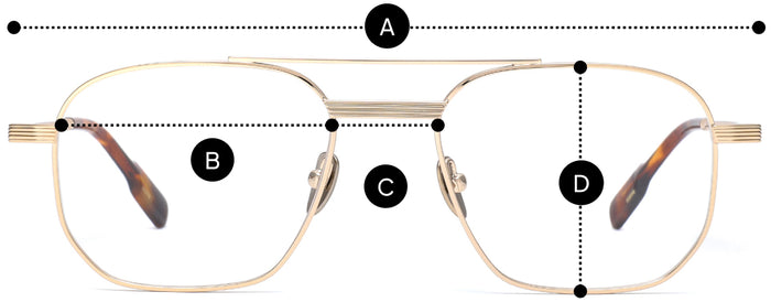 Desenho técnico do óculos Viv - Óculos de Grau com medidas