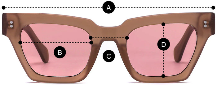 Desenho técnico do óculos Zu - Óculos de Sol com medidas