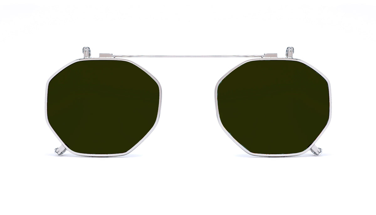 prata com lentes esverdeadas