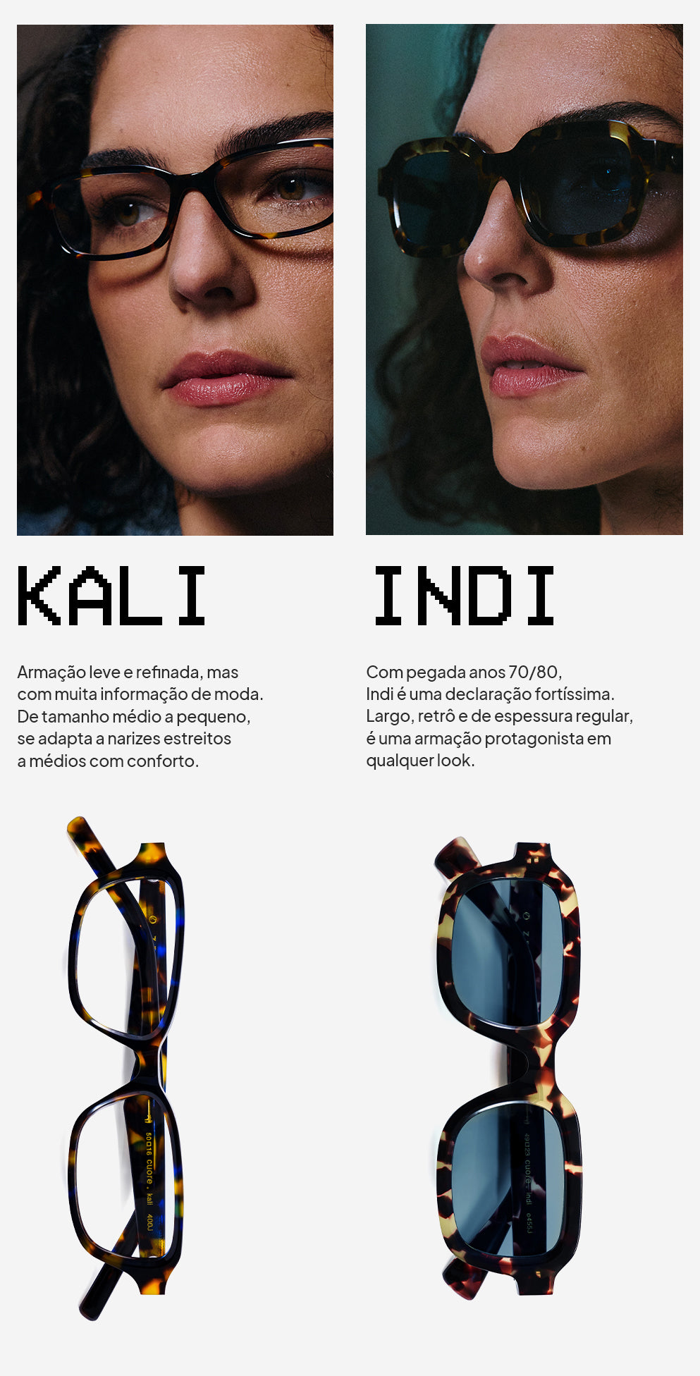 Ilustração dos novos modelos de óculos