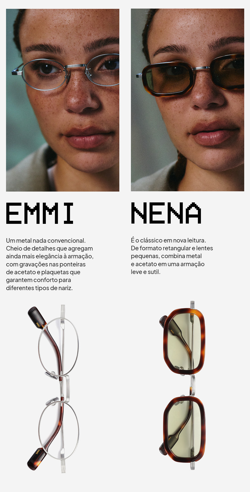 Ilustração dos novos modelos de óculos